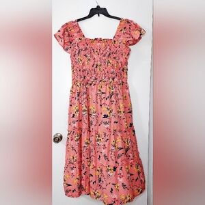 Pink Tea Length Summer Dress